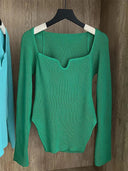 Square Neck Knit Sweater for Women: Stylish Fall/Winter Jumper