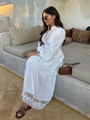 Elegant Lace Hollow Out Maxi Dress Stylish Spring Essential