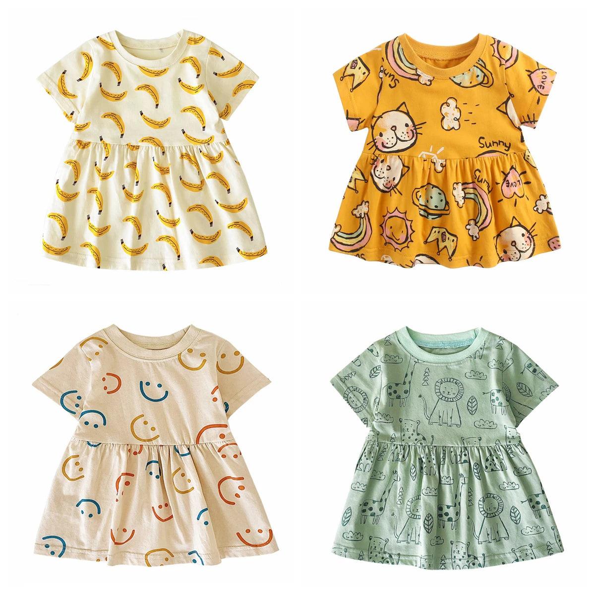 Adorable Cotton Baby Girl Summer Dress with Cute Patterns by Sanlutoz  ourlum.com   