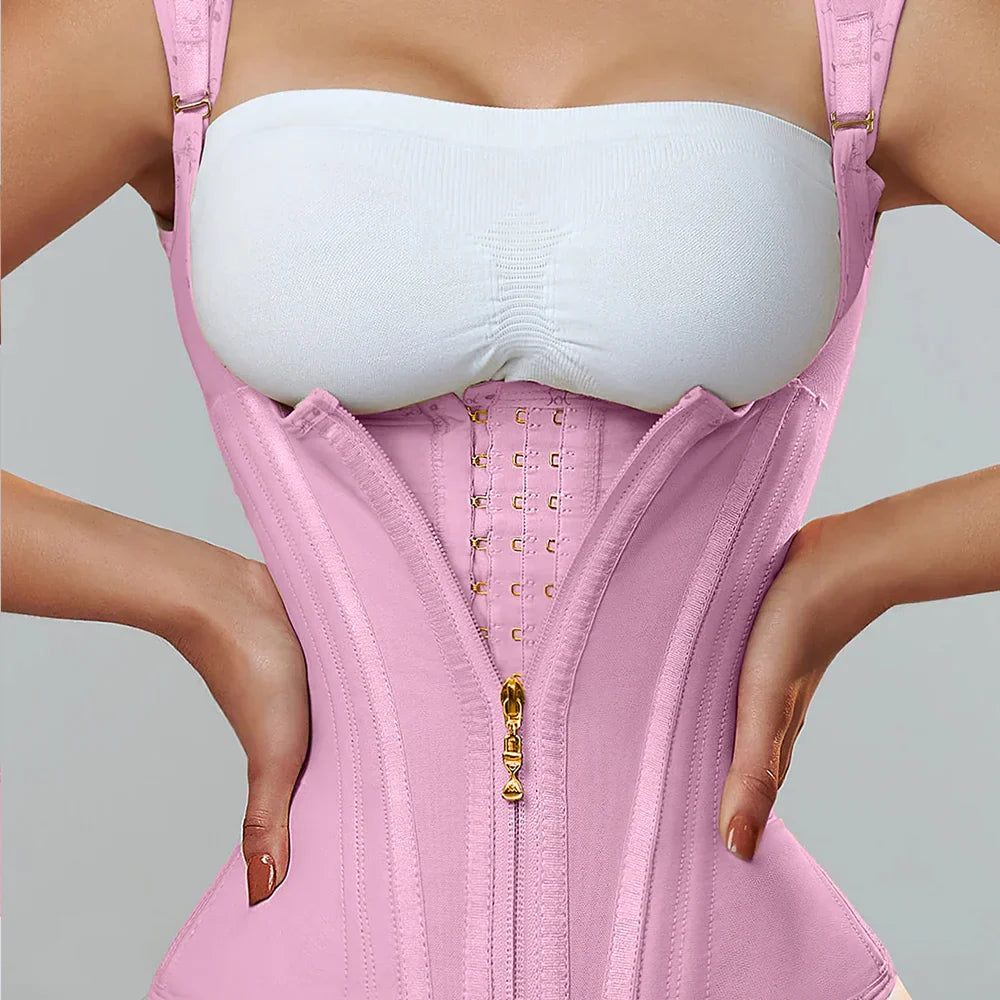 Fajas Colombians Girdles With Row Buckle and Zipper Postpartum Corset Waist Trainer Body Shaper For Women Sexy Shaping Curve