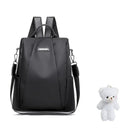 Fashion Anti-theft Backpack Women Casual Waterproof School Bags for Teenager Multi-Function Shoulder Bag Travel Rucksack  ourlum.com Black and white bear  