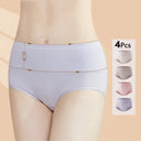 4Pcs Set High Waist Cotton Panties Women Body Shaper Lingerie