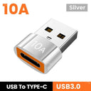 Elough 10A USB 3.0 to Type C OTG Adapter for Fast Charging Macbook Laptop  Samsung  ourlum.com Type-c to USB Silver  