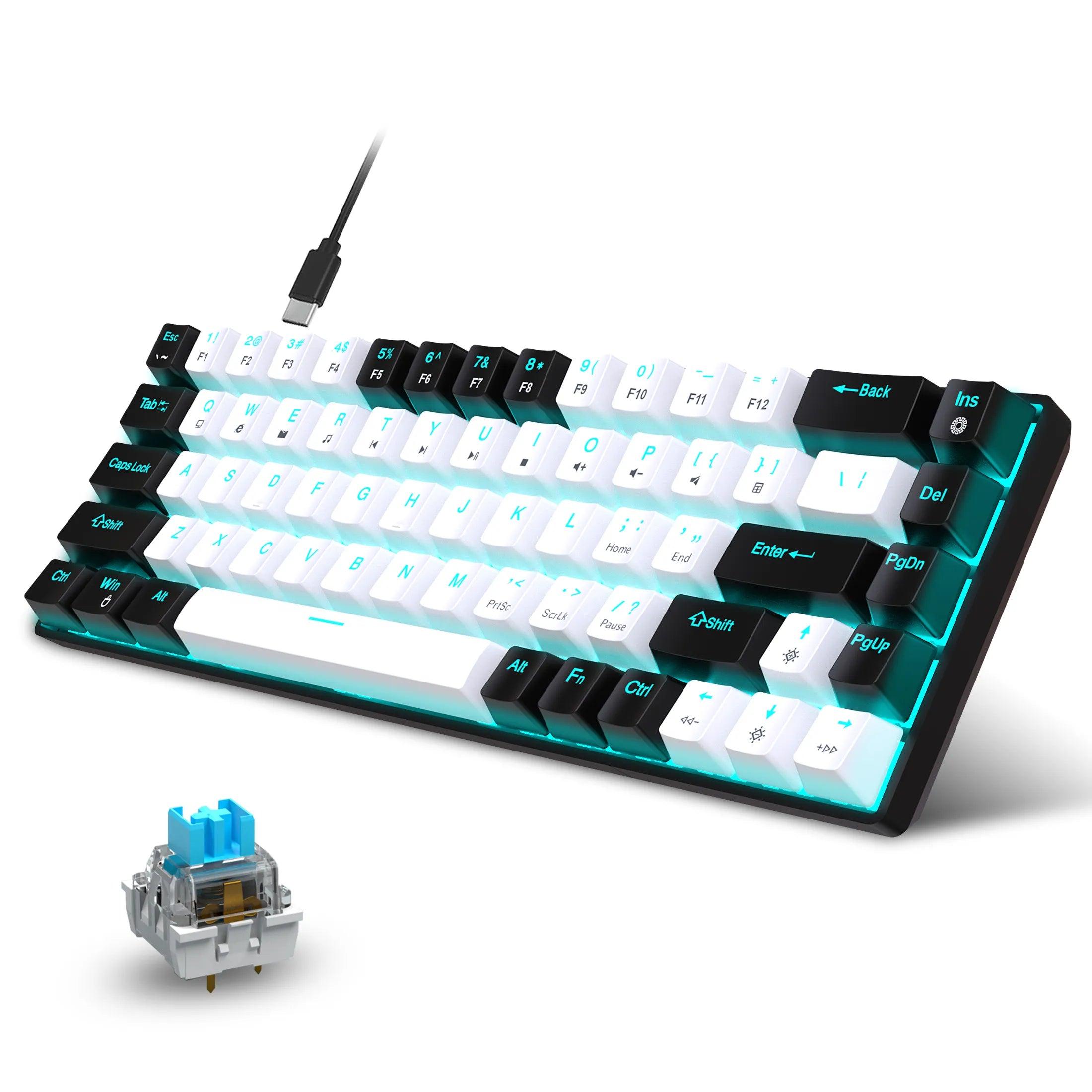 Mechanical Gaming Keyboard: Customizable RGB Lights, Blue Switches & Ergonomic Design  ourlum.com   