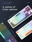 AULA F87 Pro Mechanical Keyboard 2.4g Usb Bluetooth Tri Mode Wireless 87 Key RGB PBT Gasket 5 Layer Silencing Full Key No Impact