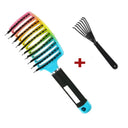 Hair Scalp Massage Comb Bristle Nylon Hairbrush Wet Curly Detangle  Anti-Static Hair Brush Professional Salon Hairdressing Style  ourlum.com A Color and Brush  