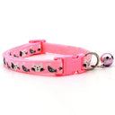 Colorful Cats Pattern Bell Collar: Stylish and Safe Pet Accessory  ourlum.com Wine Red  