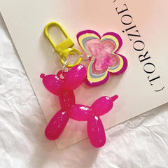 Sweet Kawaii Balloon Dog Keychain Set: Cute Ins Accessory for Girls & Teens