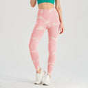 Tie Dye Bleach Yoga Leggings Sculpting Tummy Control Butt Lift