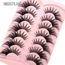 NEW 7Pairs Lashes manga Lashes 3D Clear Band Lashes Natural Look Wispy Mink Eyelashes Fluffy Cat Eye Lashes Pack Fake Eyelashes  ourlum.com 7pairsLF13  