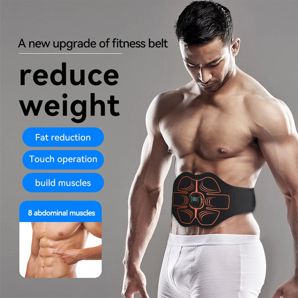 Electric Abdomen Slimming Belt EMS Abdominal Muscle Stimulator ABS Toning Belts USB Waist Belly Weight Loss Fat Burn Massager