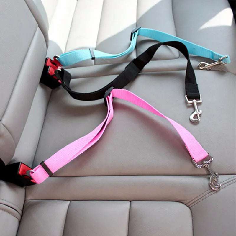 Adjustable Nylon Pet Car Safety Belt with Swivel Snap - Dog Cat Vehicle Harness Clip Collar Accessory  ourlum.com   