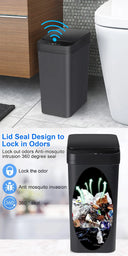 Bathroom Touchless Trash 12L Motion Sensor Trash Can