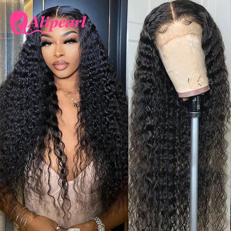 Luxurious Brazilian Deep Wave Lace Front Human Hair Wig - 180% Density  ourlum.com 13x4 Lace Front Wig 12INCHES CHINA