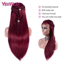 Glueless HD Burgundy 99J Straight Lace Front Wig Women