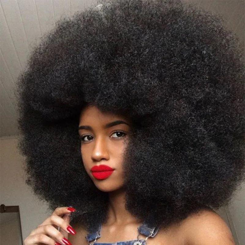 Natural Beauty Afro Kinky Curly Brazilian Hair Wig - F1B/99J - Black Women's Short Wigs  ourlum.com   