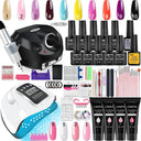 Glamorous Nail Art Kit with UV LED Lamp and Tools Set