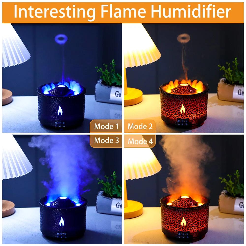 Volcano Eruption Jellyfish Aromatherapy Humidifier with Remote Control  ourlum.com   