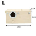 Wood Bird House Parrot Breeding Box: Natural Wood Resting Spot for Birds  ourlum.com A-L  