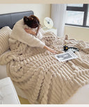 Soft and Cozy Toscana Rabbit Fur Blanket For Winter Warmth