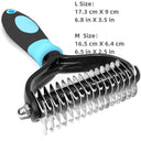 Pet Deshedding Brush: Dual-Sided Professional Grooming Tool for Cats and Dogs  ourlum.com blue M 