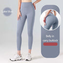 Sculpted Ribbed Yoga Leggings for Women - High Waist Tummy Control Workout Tights  ourlum.com lake blue S 