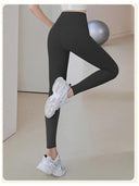 Sculpted Ribbed Yoga Leggings for Women - High Waist Tummy Control Workout Tights  ourlum.com   