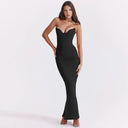 WannaThis Corsets Tube Midi Dress Backless Bodycon 2023