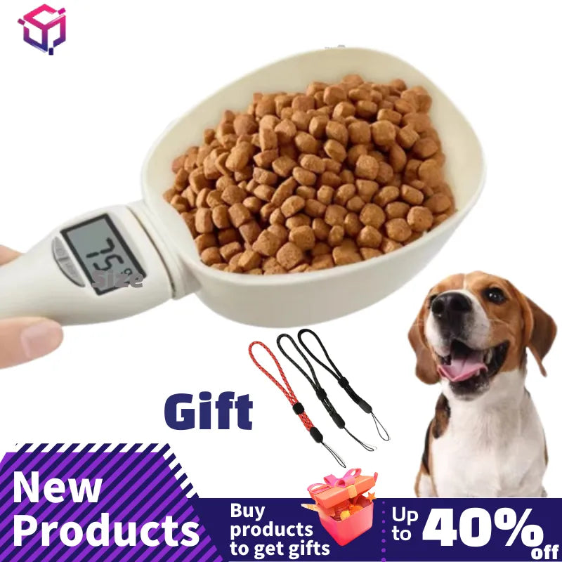Pet Bowl Measuring Spoon Feeder Electronic Food Dispenser  ourlum.com   