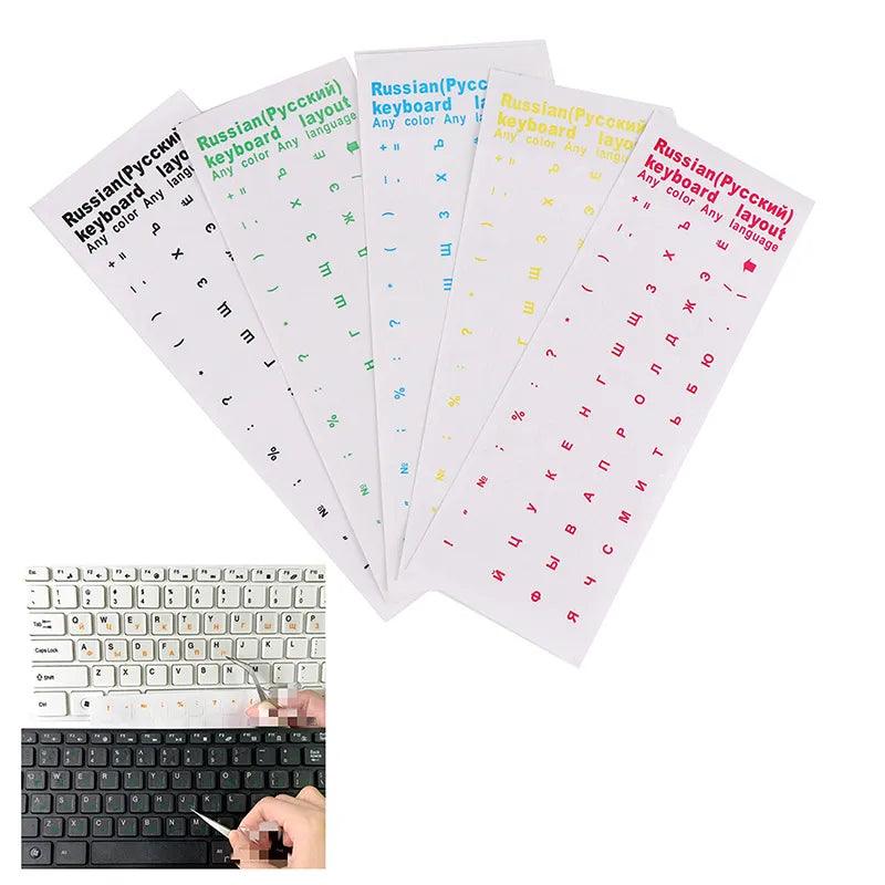 Russian Keyboard Stickers for Computer PC Laptop with Dust Protection - Black and White Transparent Labels  ourlum.com   