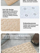 Embossed Pebble Bath Rug Non-Slip Memory Foam Mat 24x17