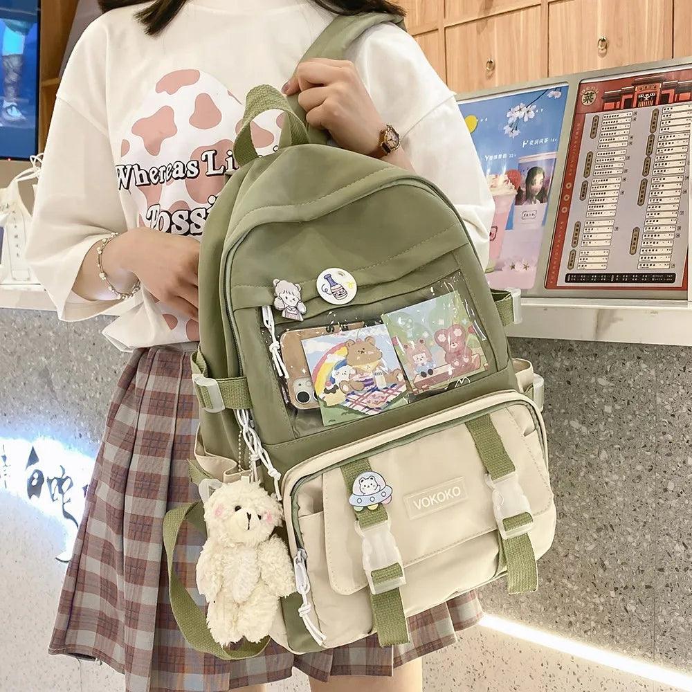 Kawaii Women Backpack Waterproof School Bag For Teenager Girl Student Bookbag Laptop Rucksack Cute Female Travel Bagpack Mochila  ourlum.com   