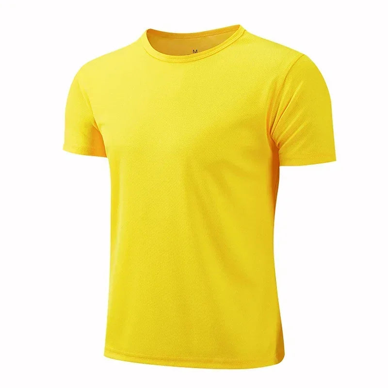 Breathable Summer Fitness T-Shirt for Men - Quick-Dry Short Sleeve Gym Jersey for Sports and Running