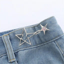 Waist Tightening Bowknot Button Adjusters Set for Pants and Skirts - Stylish and Convenient  ourlum.com star-silvery-A  