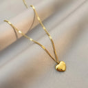 Trendy Simple Gold Color Heart Pendant Chokers Necklace