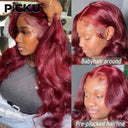 Burgundy Body Wave Lace Front Wig Premium Brazilian Hair