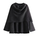 TRAF 2023 Winter Female Scarf Coat Long Sleeve Jackets