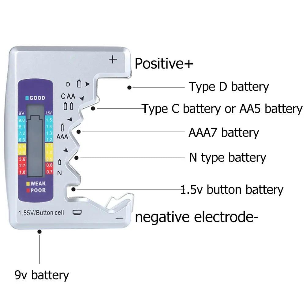 Digital Battery Tester LCD Display Capacity Check Diagnostic Tool  ourlum.com   