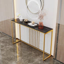 47.2 Inch Extra Long Console Table Sintered Top Gold Legs