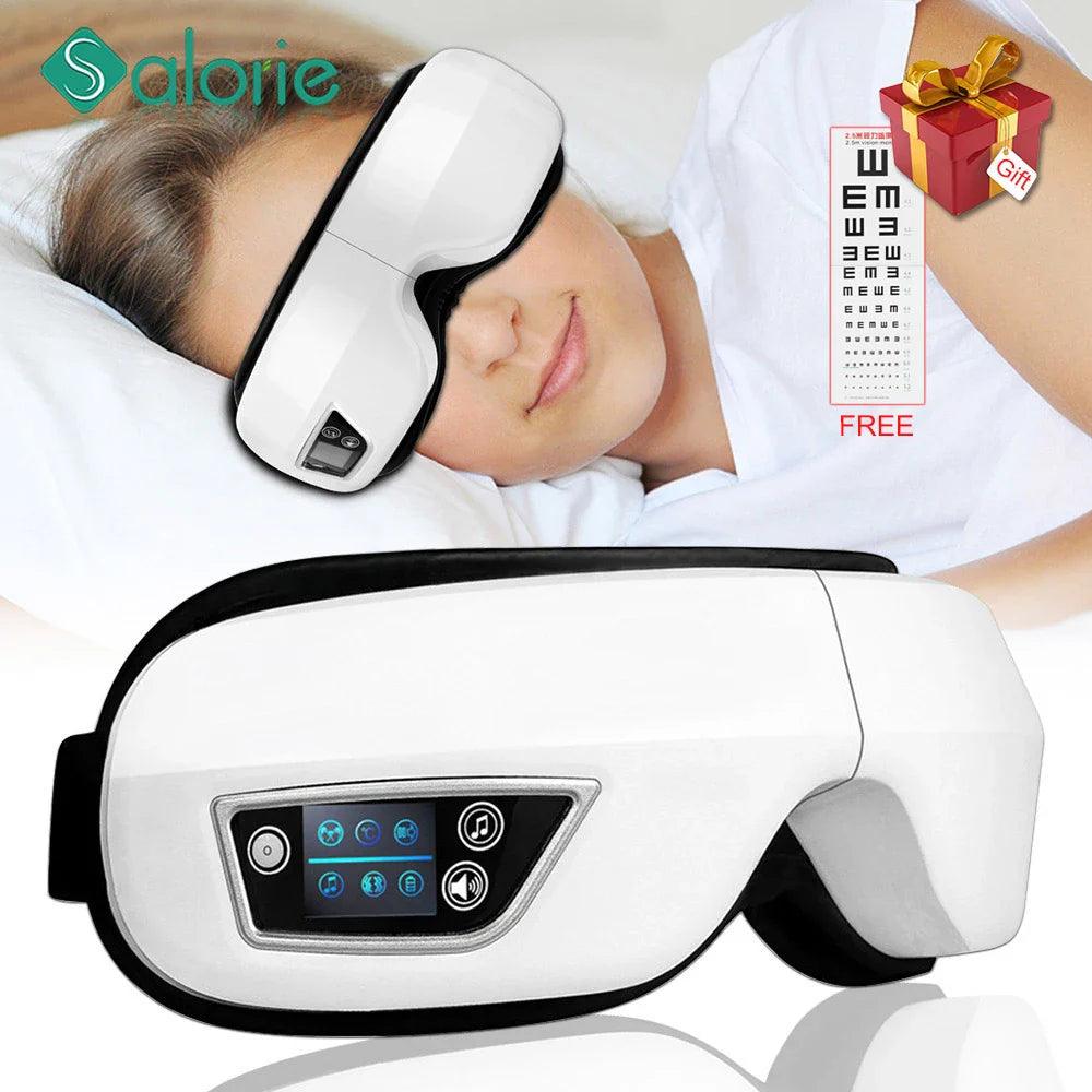 Eye Massager 6D Smart Airbag Vibration Eye Care Instrument Hot Compress Bluetooth Eye Massage Glasses Fatigue Pouch & Wrinkle  ourlum.com   