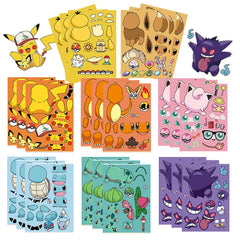 DIY Pokemon Face Anime Pikachu Sticker Puzzle Kit Kids Toys Gift
