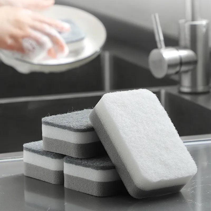 Double-sided Cleaning Sponges Kit for Kitchen Tableware Cleaning  ourlum.com   