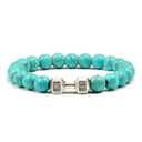 Fitness Charm Bracelet Set: Stylish Natural Stone Beads