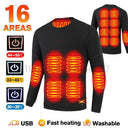 Winter Heated Underwear Set Women Men USB Electric Heating Jacket