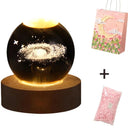 Valentines Day Gift  Galaxy Crystal Ball lamp 3D planet moon lamp USB LED night light  ourlum.com Gift box limit-A-01  