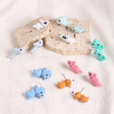 Playful Animal Clay Stud Earrings Dino Dog Whale Theme