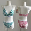 Leopard Print Seamless Bralette and Low Waist Panties Set - Comfortable Cotton Lingerie Set with V-Neck Design  Our Lum   