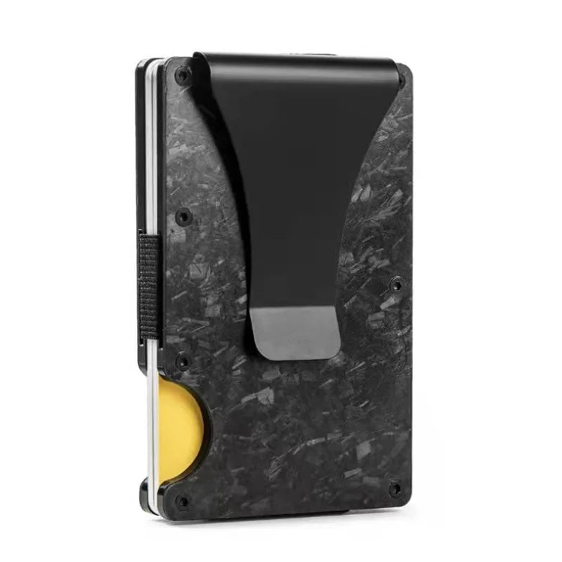 Forged Carbon Fiber Card Holder Wallet Men Clip Money Bag Cardholder Aluminium Metal RFID Slim Luxury Cartera Hombre Minimalist