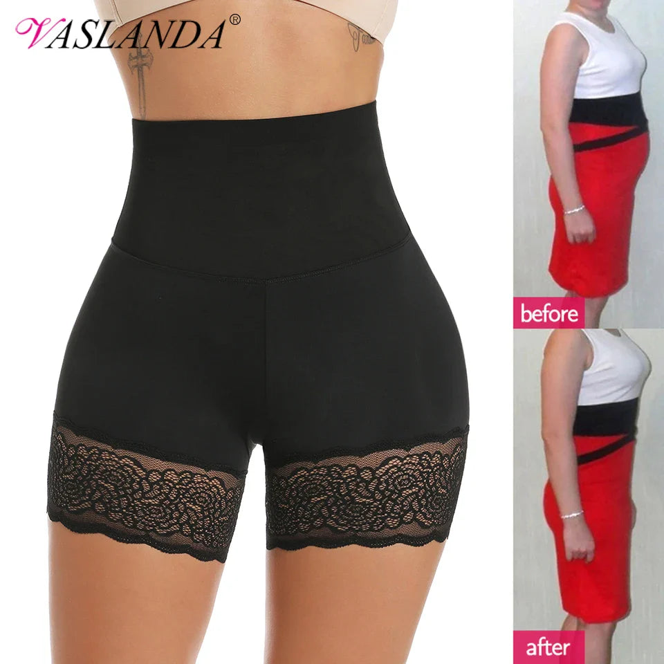 High Waist Lace Body Shaper Shorts - Tummy Control & Slimming Underwear for Women