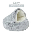 Round Plush Pet Bed with Cover Cozy 2-in-1 Nest for Dogs